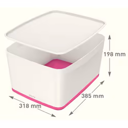 Esselte 5216-10-23 Boîte de rangement Rectangulaire Acrylonitrile-Butadiène-Styrène (ABS) Rose, Blanc