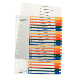 Leitz 12960000 intercalaire de classement Onglet avec index numérique Polypropylène (PP) Multicolore