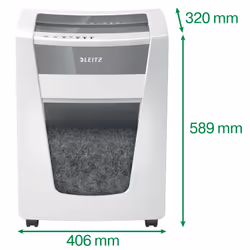 Leitz IQ Office Pro P-4 destructeur de papier Découpage en particules 22 cm Blanc