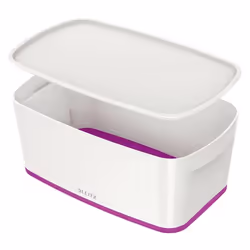 Leitz MyBox WOW, Boîte de rangement, Violet, Blanc, Rectangulaire, Synthétique ABS, Monochromatique, Intérieure