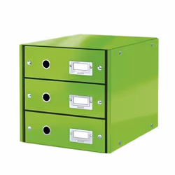 Leitz WOW 3, 3 tiroir(s), Vert, Laminé, Brillant, Monochromatique, 286 mm