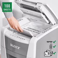 Leitz 80110000 destructeur de papier Destruction croisée 22 cm Gris, Blanc - Vue supplémentaire 7
