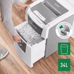 Leitz 80120000 destructeur de papier Découpage par micro-broyage 22 cm Gris, Blanc - Vue supplémentaire 8