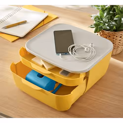 Leitz 53570019 bac de rangement de bureau Polystyrène Blanc, Jaune
