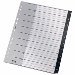 Leitz 12080000 intercalaire de classement Onglet avec index vierge Polypropylène (PP) Noir, Blanc - Vue supplémentaire 2