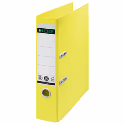 Leitz 10180015, A4, Anneau rond, Rangement, Carton, Papier, Jaune, Jaune