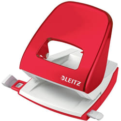 Leitz - 50081026 Perforateur de bureau rouge blanc format de réglage max.: A4 30 feuilles (80 g/m²)