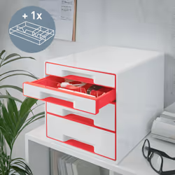 Leitz WOW CUBE Rouge, Blanc