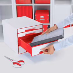 Leitz WOW CUBE Rouge, Blanc
