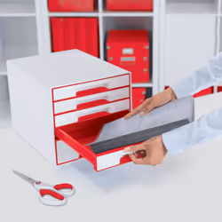 Leitz WOW CUBE Rouge, Blanc