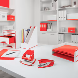 Leitz WOW Boîte à archives Polystyrène Rouge, Blanc