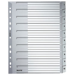Leitz 12800000 intercalaire de classement Onglet avec index numérique Carton Gris