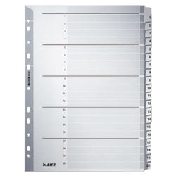 Leitz 43260000 intercalaire de classement Onglet avec index numérique Carton Gris