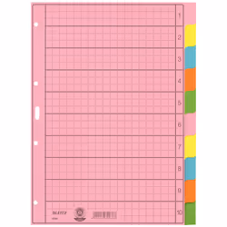Leitz 43400000, Onglet avec index vierge, Papier, Multicolore, Portrait, A4, 130 g/m²