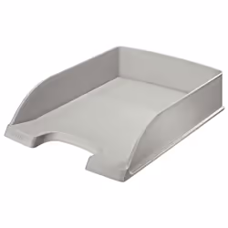 Leitz Corbeille à courrier Plus, Standard, Polystyrène, Gris, 255 mm, 357 mm, 70 mm, 280 g