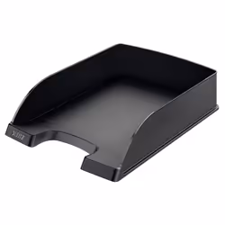 Leitz Corbeille à courrier Plus, Standard, Polystyrène, Noir, 255 mm, 357 mm, 70 mm, 280 g