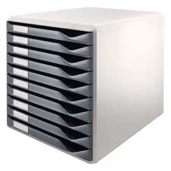 Leitz Bloc de classement, Gris, A4, Paysage, 10 tiroir(s), 4,3 kg, 285 x 355 x 290 mm