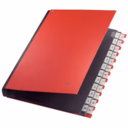 Leitz 59240025, Rouge, Carton, Polypropylène (PP), 24 feuilles, A4, 345 mm, 270 mm