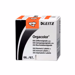Leitz Orgacolor, Orange, Rectangle aux angles arrondis, 30 x 23 mm, 73 x 73 x 30 mm, 100 g