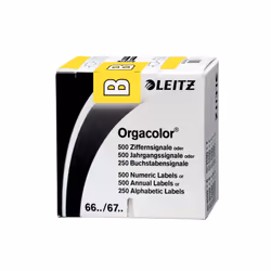 Leitz Orgacolor, Jaune, Rectangle aux angles arrondis, 30 x 23 mm, 73 x 73 x 30 mm, 60 g