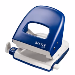 Leitz NeXXt Perforateur de bureau en métal WOW, 30 feuilles, Bleu, Blanc, 8 cm, 3 mm, A4, A5, A6, Folio, US-Quart, 107 mm