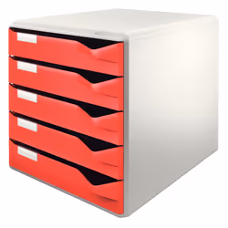 Leitz Post, Rouge, Argent, A4, 5 tiroir(s), 285 mm, 355 mm, 290 mm