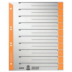Leitz 16520045 intercalaire de classement Onglet avec index numérique Carton Gris, Orange