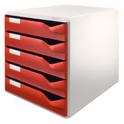 Leitz 52800028, Polystyrène, Bordeaux, Gris, 5 tiroir(s), 285 mm, 290 mm, 355 mm