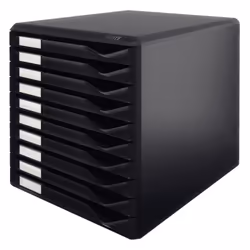 Leitz Bloc de classement, Noir, A4, A5, A6, Portrait, 10 tiroir(s), Enveloppe, Dossier, lettre, Note, 4,3 kg