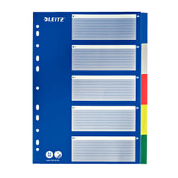 Leitz 12556000 intercalaire de classement Onglet avec index vierge Carton Multicolore