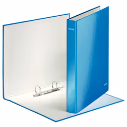 Leitz Classeur à anneaux plastifié WOW, A4, Polypropylène (PP), Bleu, Blanc, 230 feuilles, 80 g/m²