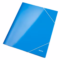 Leitz Farde à 3 rabats WOW, A4, Polypropylène (PP), Bleu, 250 feuilles, 80 g/m², Papier