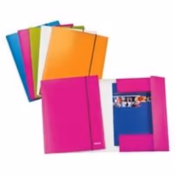 Leitz WOW folder 3 flap, 350 x 250 mm, Polycarbonate, Bleu, 250 mm, 350 mm
