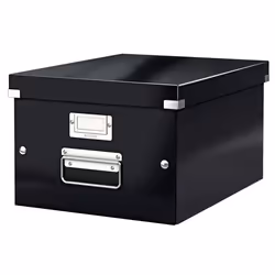 Leitz Boîte moyenne Click &amp; Store, Panneau dur, Noir, A4, Enveloppe, Chemise, Dossier, lettre, Note, Papier, Protège-feui ...