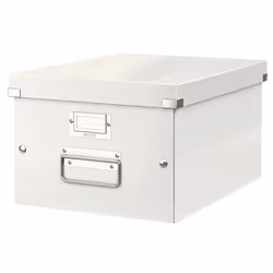 Leitz Boîte moyenne Click & Store, Panneau dur, Blanc, A4, Enveloppe, Chemise, Dossier, lettre, Note, Papier, Protège-feu ...