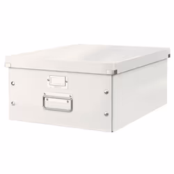 Leitz Boîte de rangement Click &amp; Store, Panneau dur, Blanc, A3, Enveloppe, Chemise, Dossier, lettre, Note, Papier, Protèg ...
