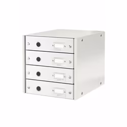 Leitz Click &amp; Store, Panneaux MDF, Blanc, A4, 4 tiroir(s), Classeur, Catalogue, Enveloppe, Chemise, Dossier, Papier, Prot ...