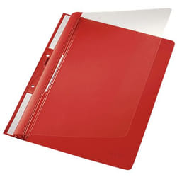 Leitz 41900025 protège documents PVC Rouge, Transparent