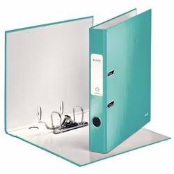 Leitz Classeur à levier 180° WOW plastifié, A4, Carton, Turquoise, 350 feuilles, 80 g/m², 5 cm