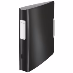 Leitz Classeur à levier Active 180° Style, A4, Polymousse, Noir, 350 feuilles, 80 g/m², 6,5 cm
