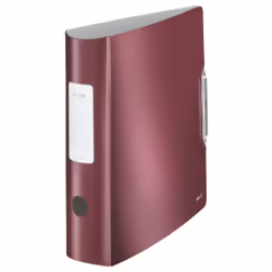 Leitz Classeur à levier Active 180° Style, A4, Polymousse, Rouge, 500 feuilles, 80 g/m², 8,2 cm