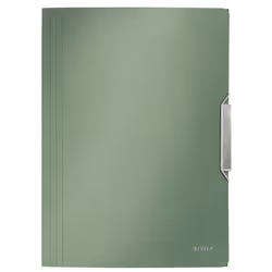 Leitz Chemise 3 rabats Style, A4, Polypropylène (PP), Vert, 150 feuilles, 80 g/m², Elastique