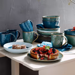 LEONARDO 18544 Assiette à dessert Rond Vitrocéramique Bleu, Multicolore 1 pièce(s)