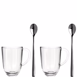 LEONARDO 024217, Régler, 0,38 L, Transparent, Tasse, Café, 4 pièce(s)