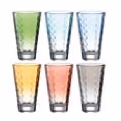 LEONARDO Optic, Couleurs assorties, Verre, 6 pièce(s), Cône, 300 ml, 80 mm