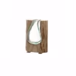 LEONARDO Casolare, Vase carré, Verre, Bois, Transparent, Bois, Table, Intérieure, Casolare