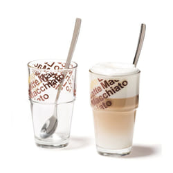 LEONARDO 042553 verre à café Marron, Acier inoxydable, Blanc 2 pièce(s) 410 ml