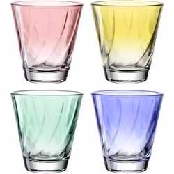 LEONARDO Twist, Verre de boissons d’été, 215 ml, Verre, Multicolore, 4 pièce(s), Rond