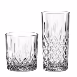 Verres - LEONARDO - Lot de 12 - 6 Verres Hauts - 6 Verres Bas - Lavable au Lave-Vaisselle