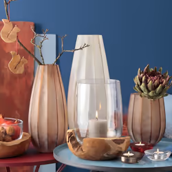 LEONARDO TERRA bougeoir Verre, Bois Marron, Transparent